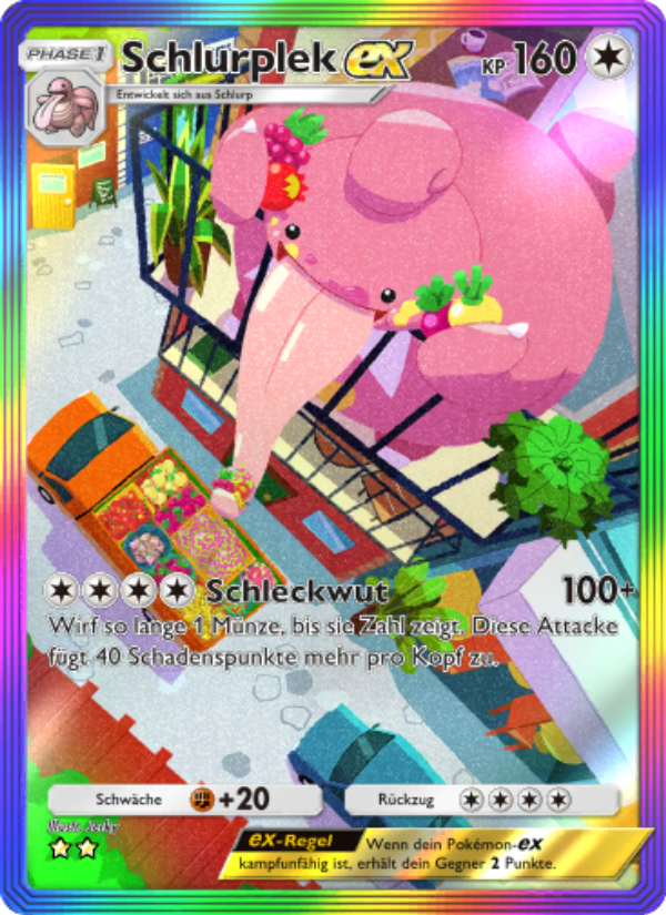 Schlurplek-ex 203 — Space-Time Smackdown (German Pokémon TCG card)