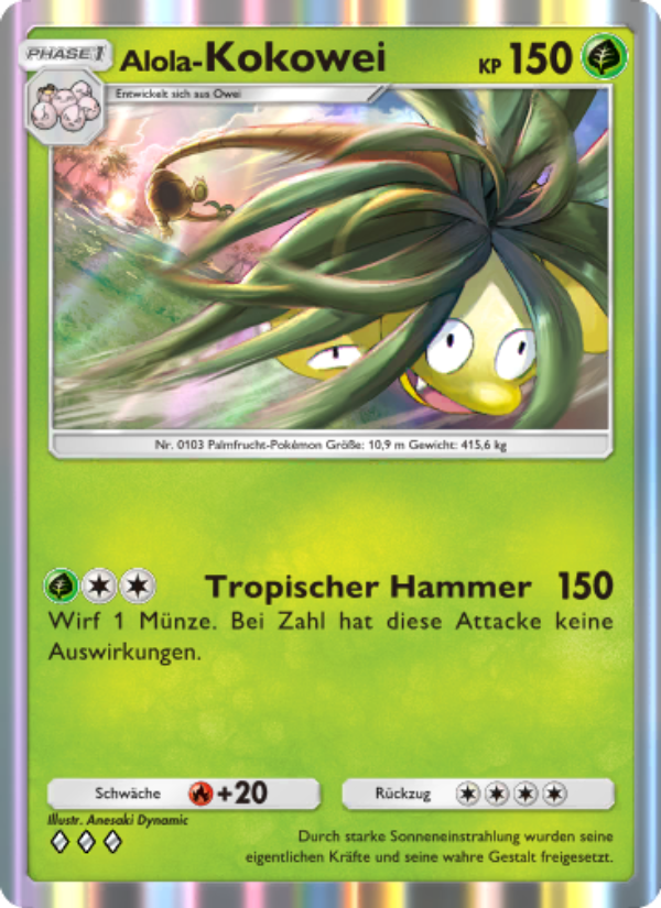 Alola-Kokowei 002 — Celestial Guardians (German Pokémon TCG card)
