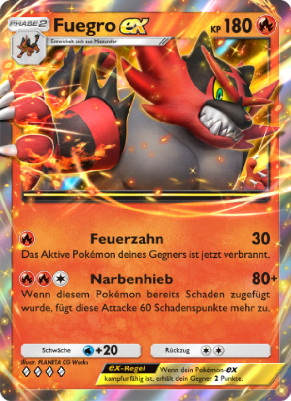 Fuegro-ex 033 — Celestial Guardians (German Pokémon TCG card)