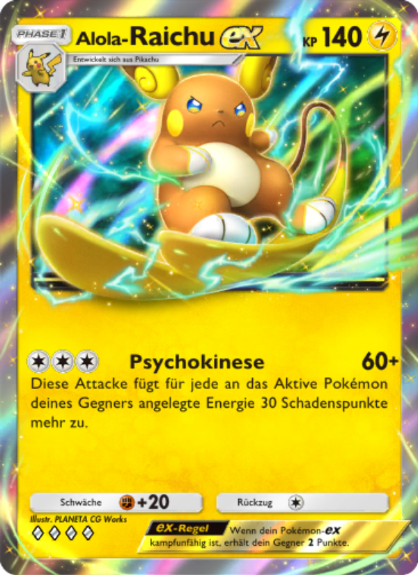 Alola-Raichu-ex 058 — Celestial Guardians (German Pokémon TCG card)