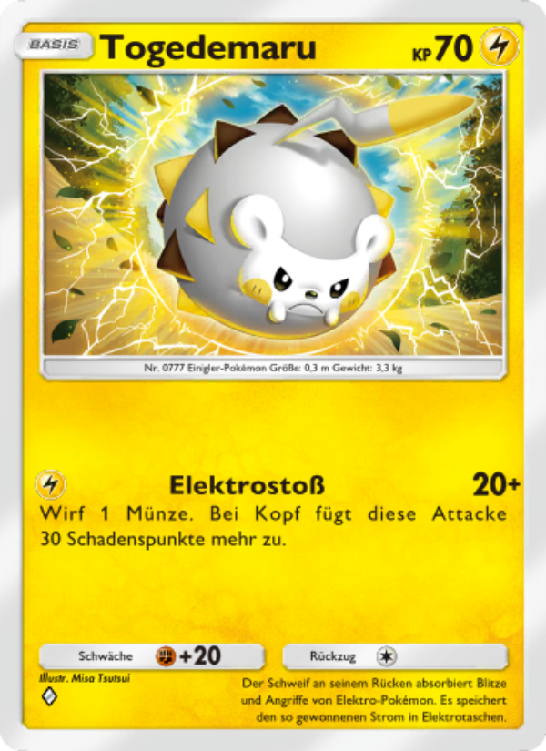Togedemaru 067 — Celestial Guardians (German Pokémon TCG card)