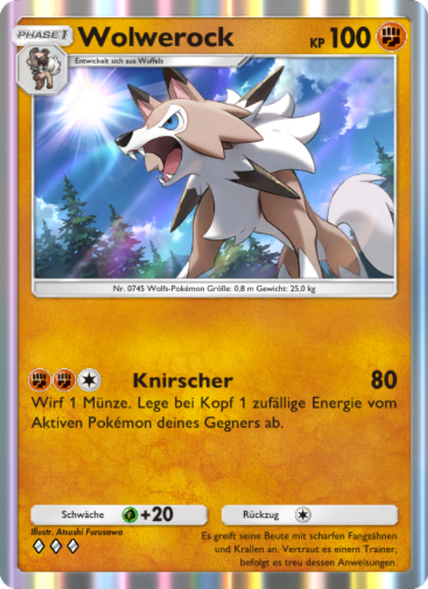 Wolwerock 100 — Celestial Guardians (German Pokémon TCG card)