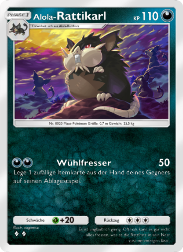 Alola-Rattikarl 107 — Celestial Guardians (German Pokémon TCG card)