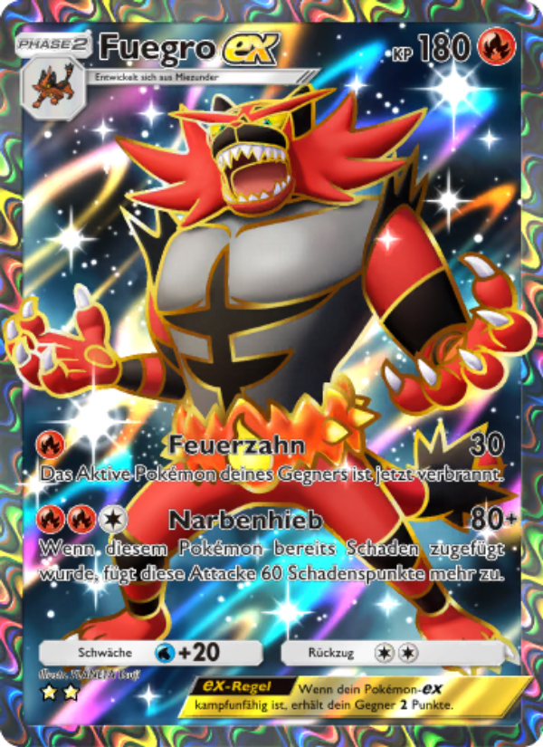 Fuegro-ex 182 — Celestial Guardians (German Pokémon TCG card)