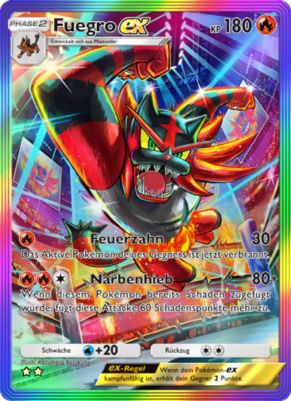 Fuegro-ex 200 — Celestial Guardians (German Pokémon TCG card)