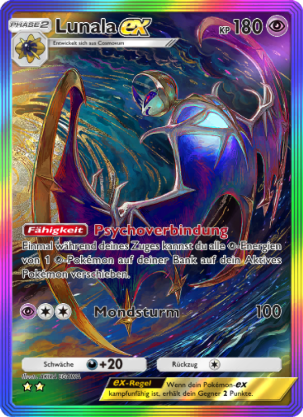 Lunala-ex 204 — Celestial Guardians (German Pokémon TCG card)