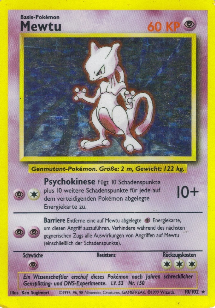 Mewtu 10 — Base Set (German Pokémon TCG card)