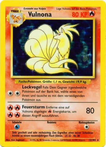 Vulnona 12 — Base Set (German Pokémon TCG card)