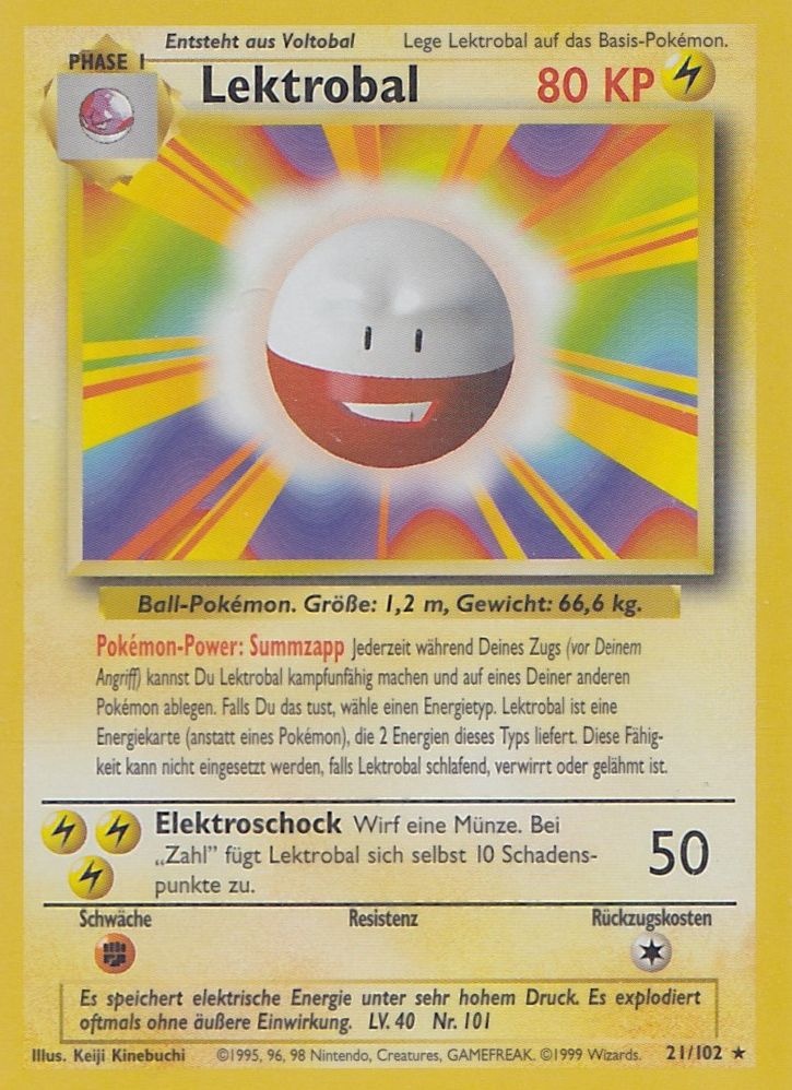 Lektrobal 21 — Base Set (German Pokémon TCG card)