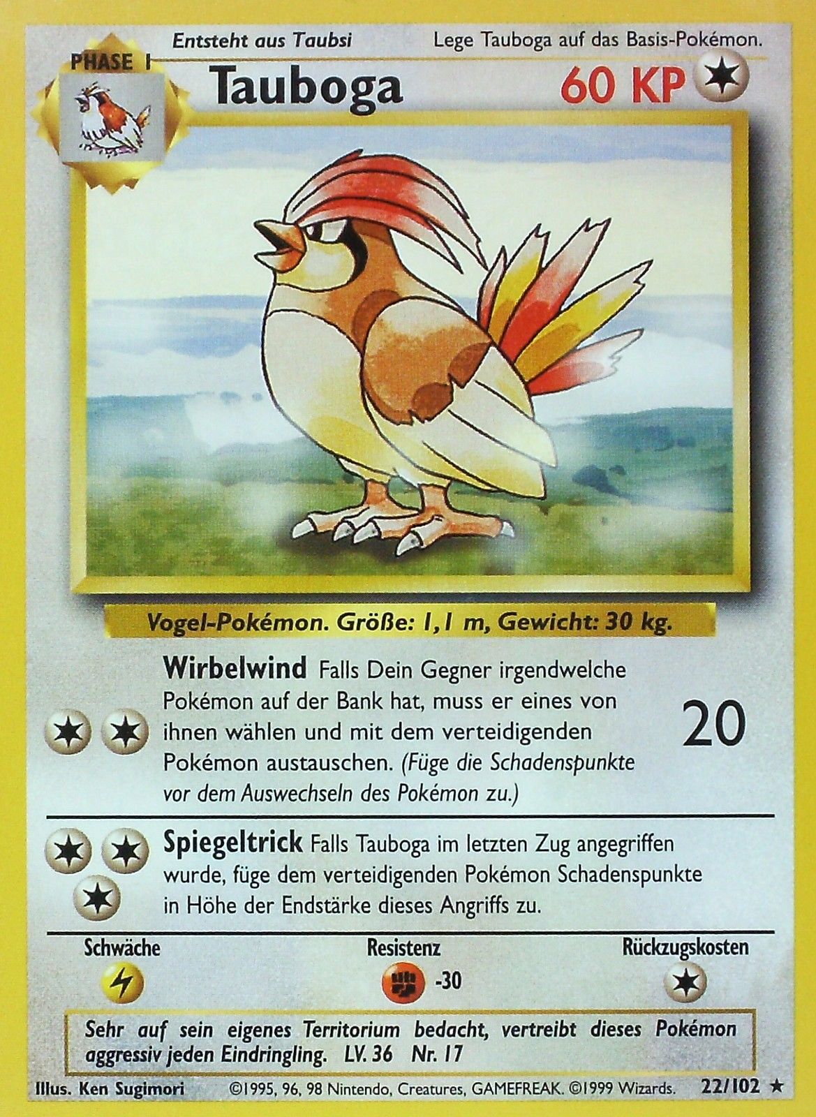 Tauboga 22 — Base Set (German Pokémon TCG card)
