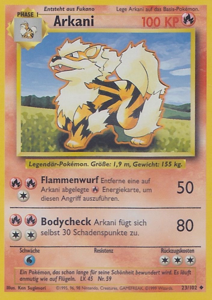 Arkani 23 — Base Set (German Pokémon TCG card)