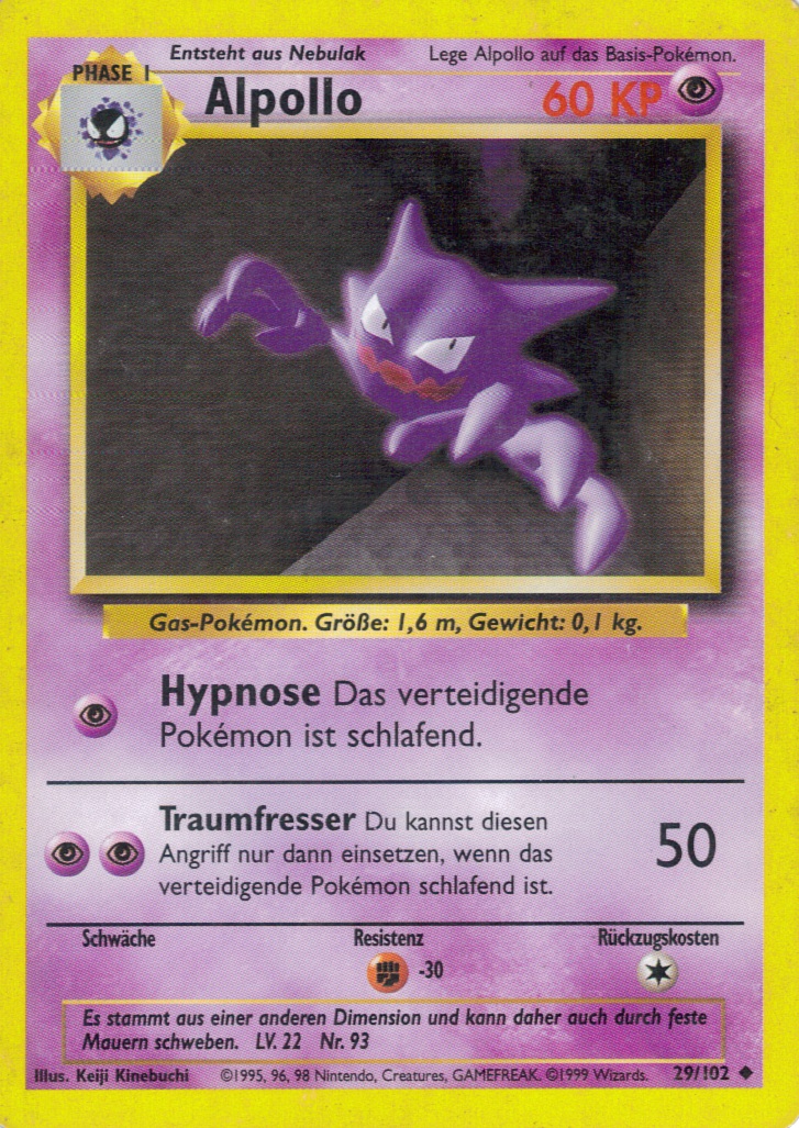 Alpollo 29 — Base Set (German Pokémon TCG card)
