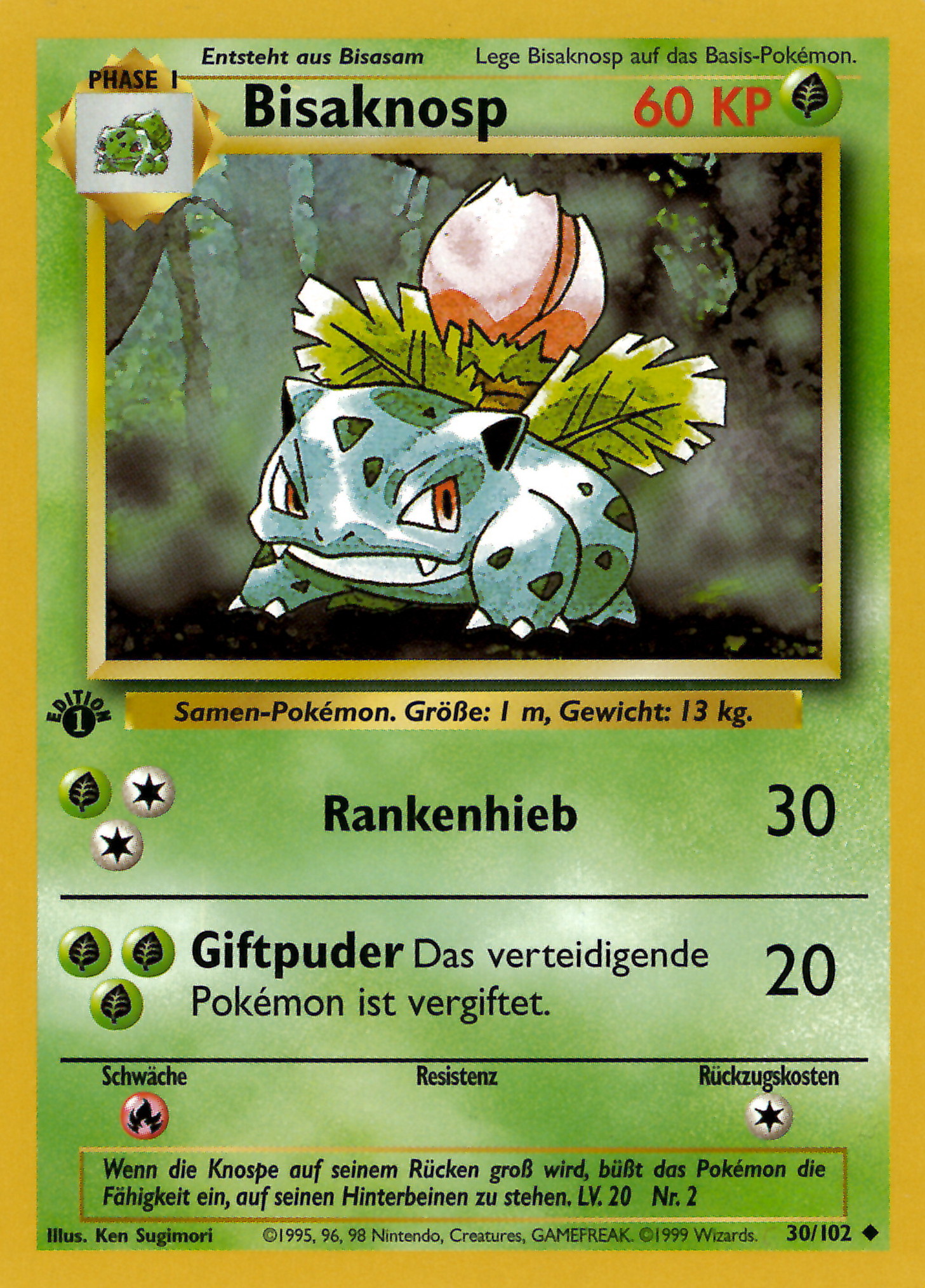 Bisaknosp 30 — Base Set (German Pokémon TCG card)