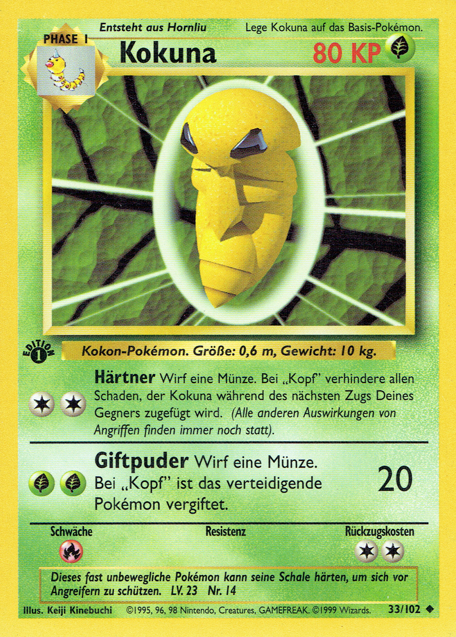 Kokuna 33 — Base Set (German Pokémon TCG card)