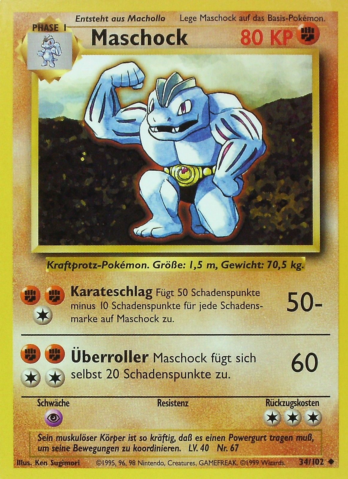 Maschock 34 — Base Set (German Pokémon TCG card)