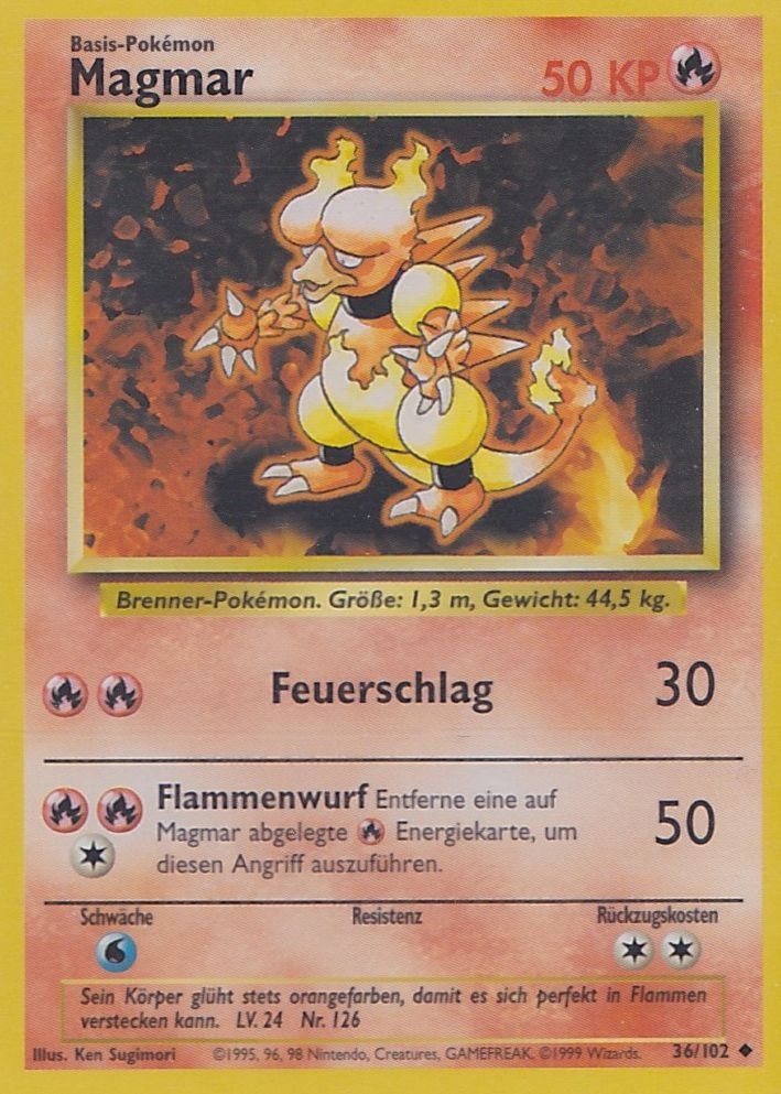 Magmar 36 — Base Set (German Pokémon TCG card)
