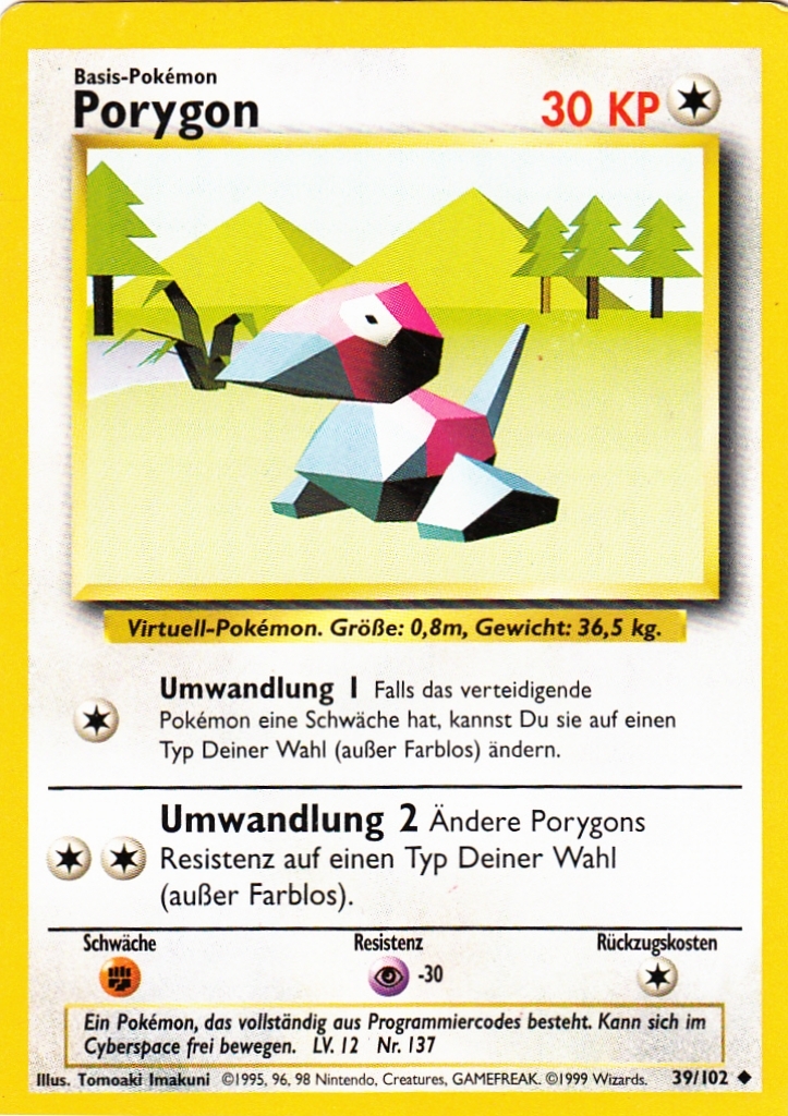 Porygon 39 — Base Set (German Pokémon TCG card)