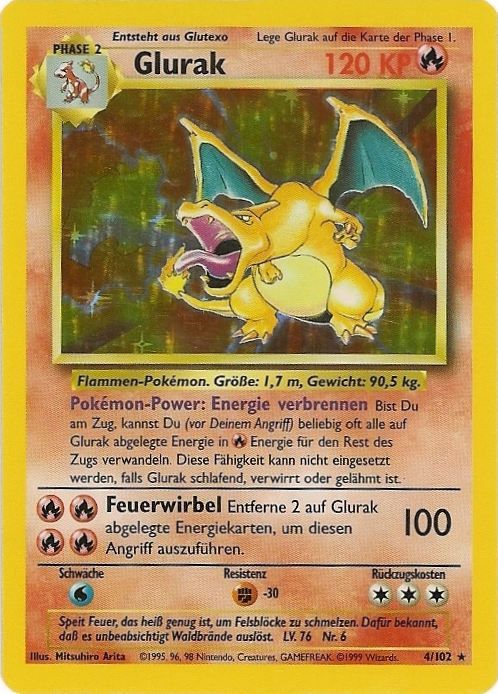 Glurak 4 — Base Set (German Pokémon TCG card)