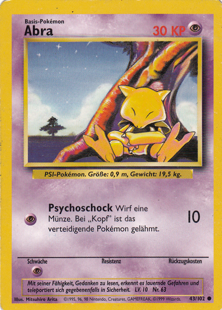 Abra 43 — Base Set (German Pokémon TCG card)