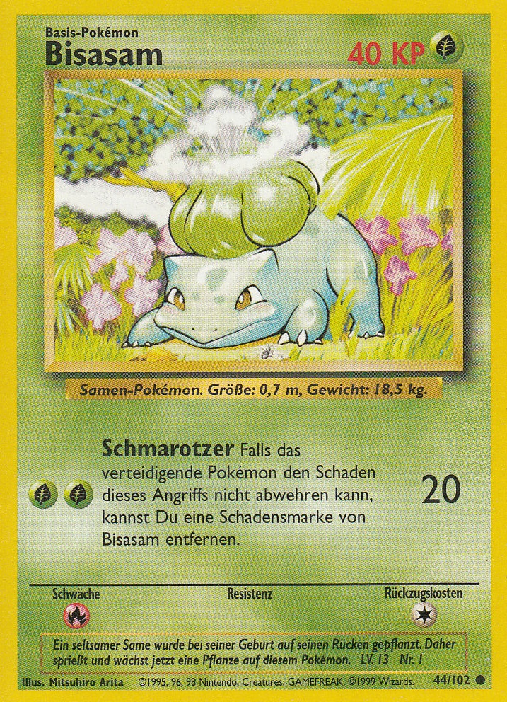Bisasam 44 — Base Set (German Pokémon TCG card)