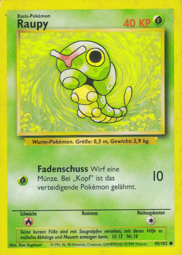 Raupy 45 — Base Set (German Pokémon TCG card)