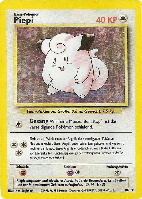Piepi 5 — Base Set (German Pokémon TCG card)