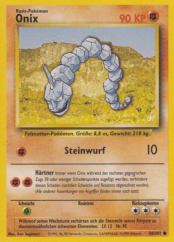Onix 56 — Base Set (German Pokémon TCG card)