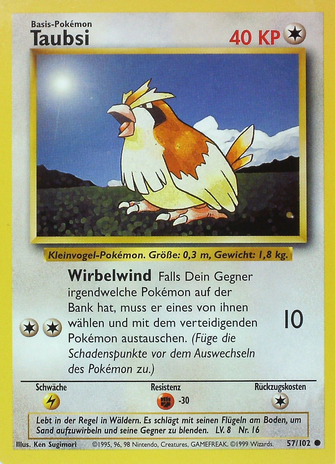 Taubsi 57 — Base Set (German Pokémon TCG card)
