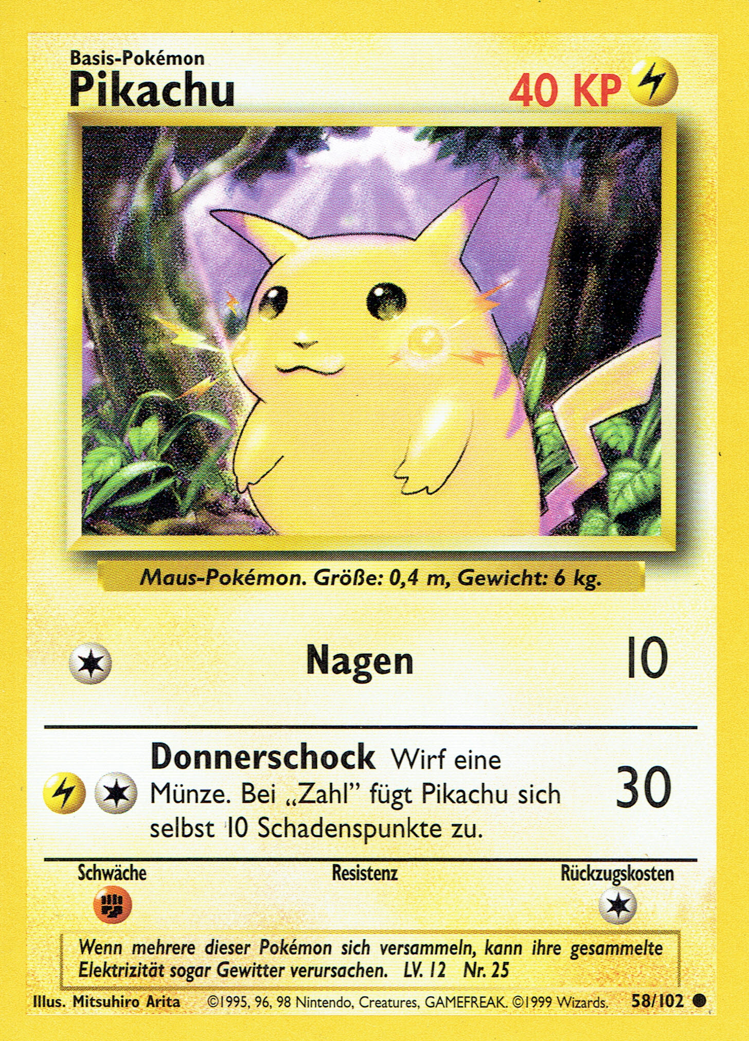Pikachu 58 — Base Set (German Pokémon TCG card)