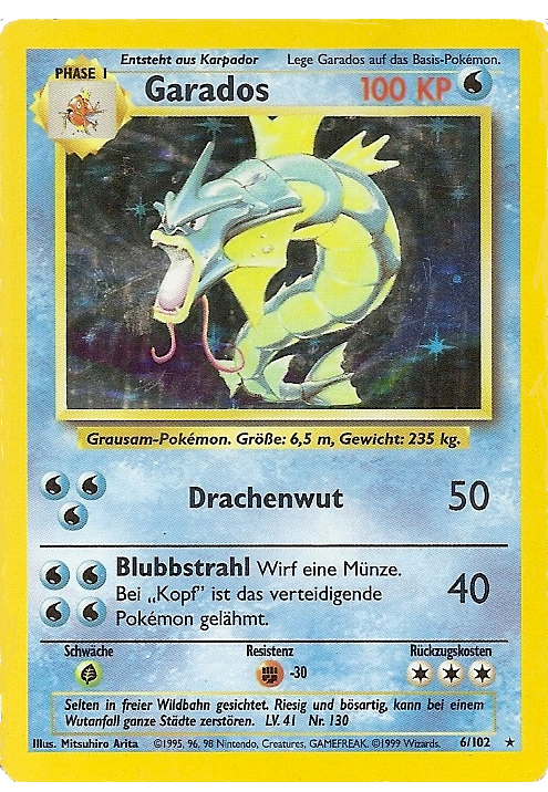 Garados 6 — Base Set (German Pokémon TCG card)
