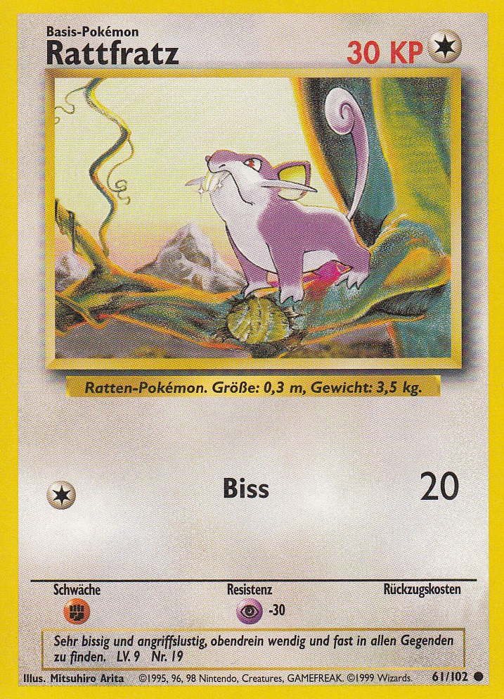 Rattfratz 61 — Base Set (German Pokémon TCG card)