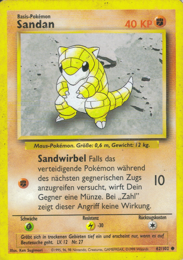 Sandan 62 — Base Set (German Pokémon TCG card)
