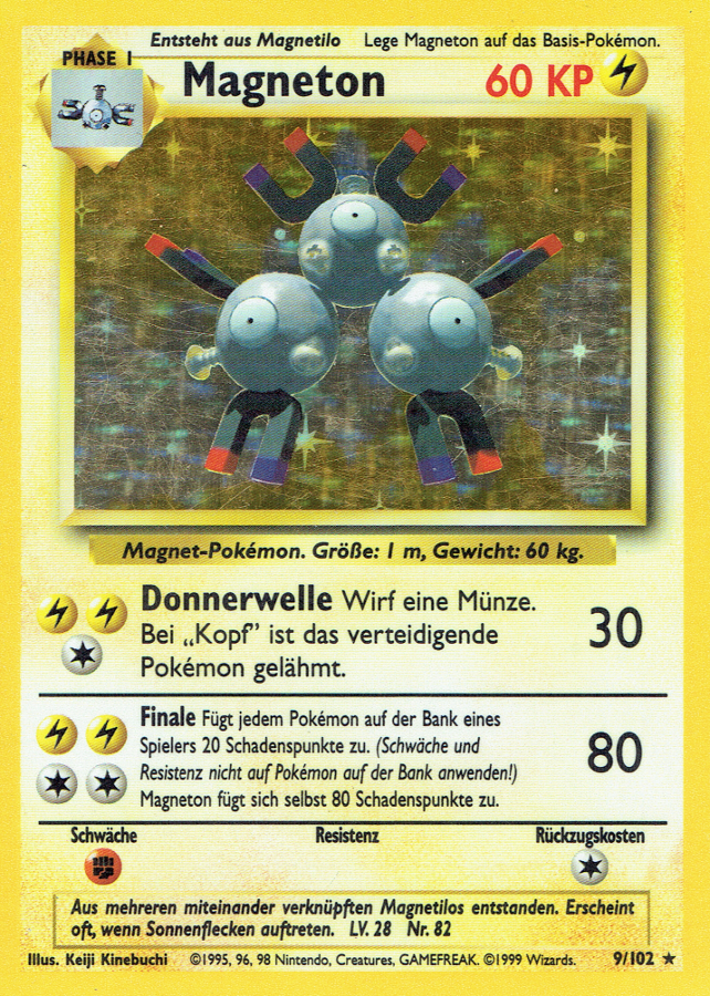 Magneton 9 — Base Set (German Pokémon TCG card)