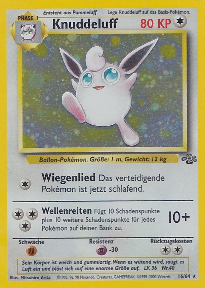 Knuddeluff 16 — Jungle (German Pokémon TCG card)