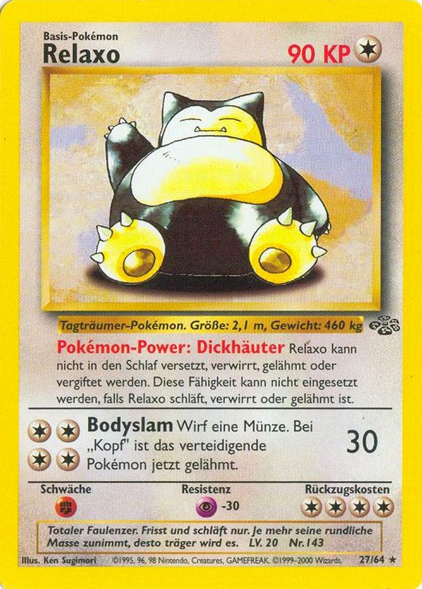 Relaxo 27 — Jungle (German Pokémon TCG card)