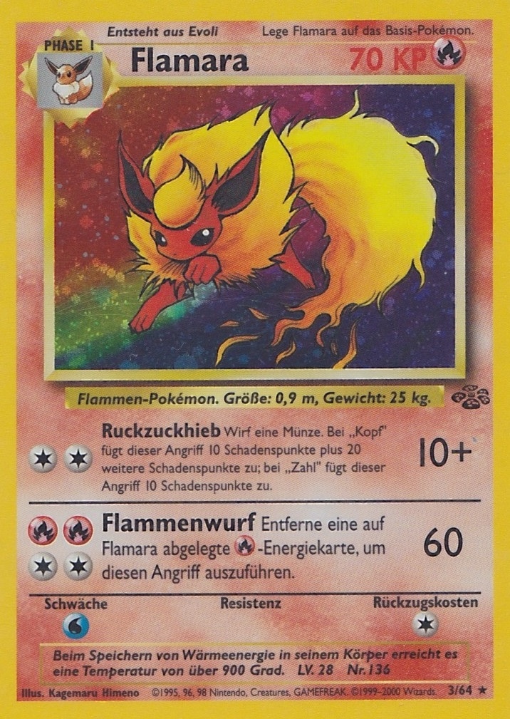 Flamara 3 — Jungle (German Pokémon TCG card)