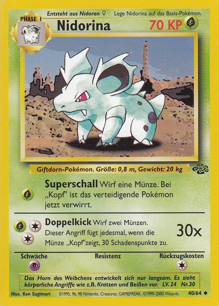 Nidorina 40 — Jungle (German Pokémon TCG card)