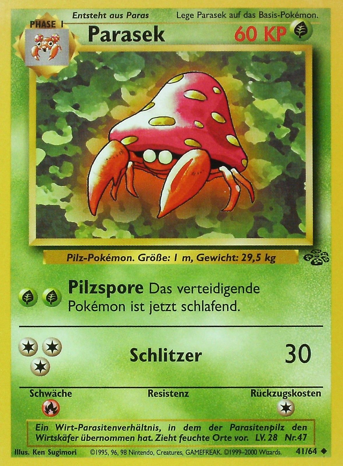 Parasek 41 — Jungle (German Pokémon TCG card)