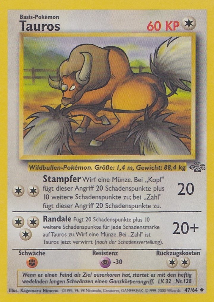 Tauros 47 — Jungle (German Pokémon TCG card)