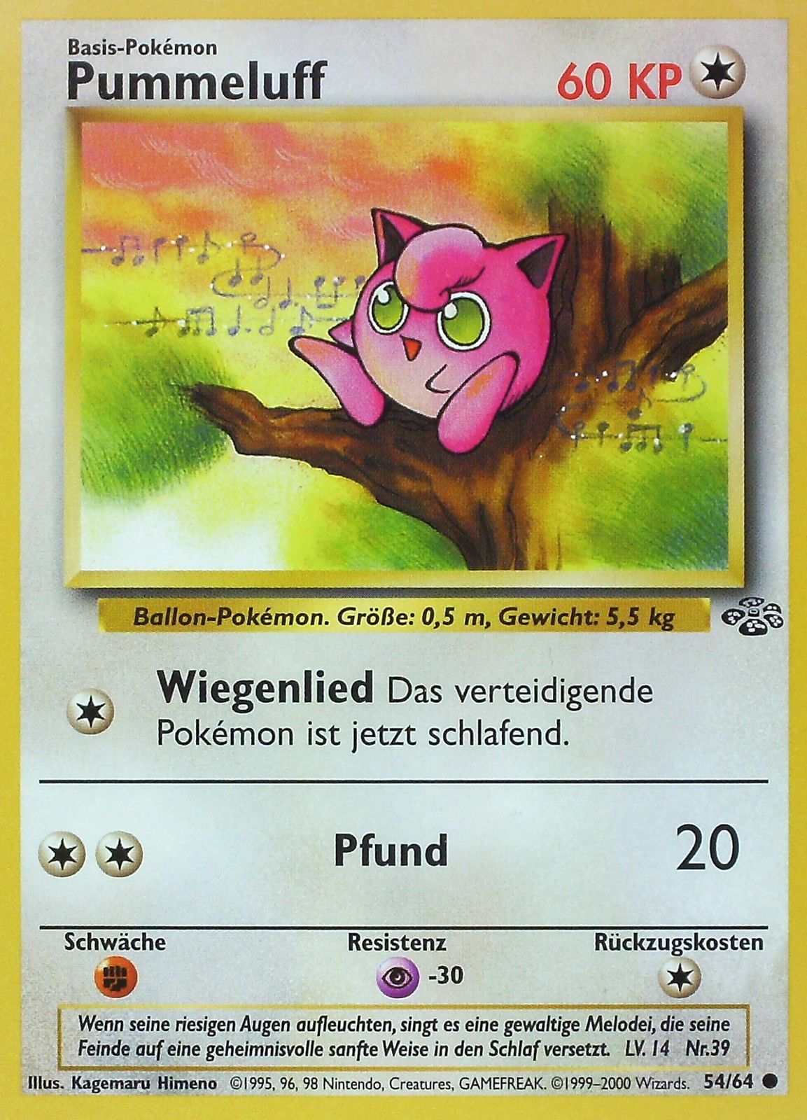 Pummeluff 54 — Jungle (German Pokémon TCG card)