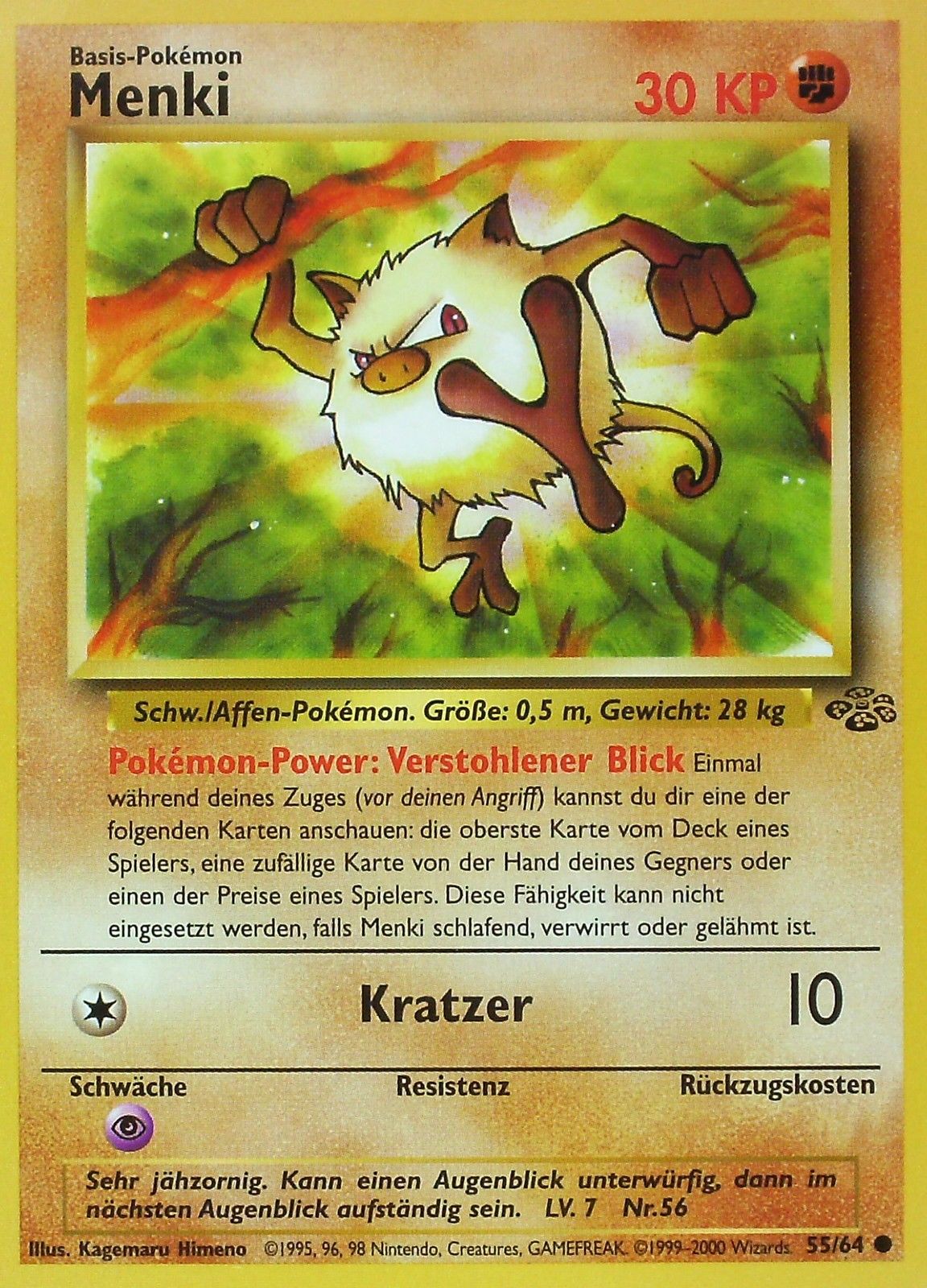 Menki 55 — Jungle (German Pokémon TCG card)