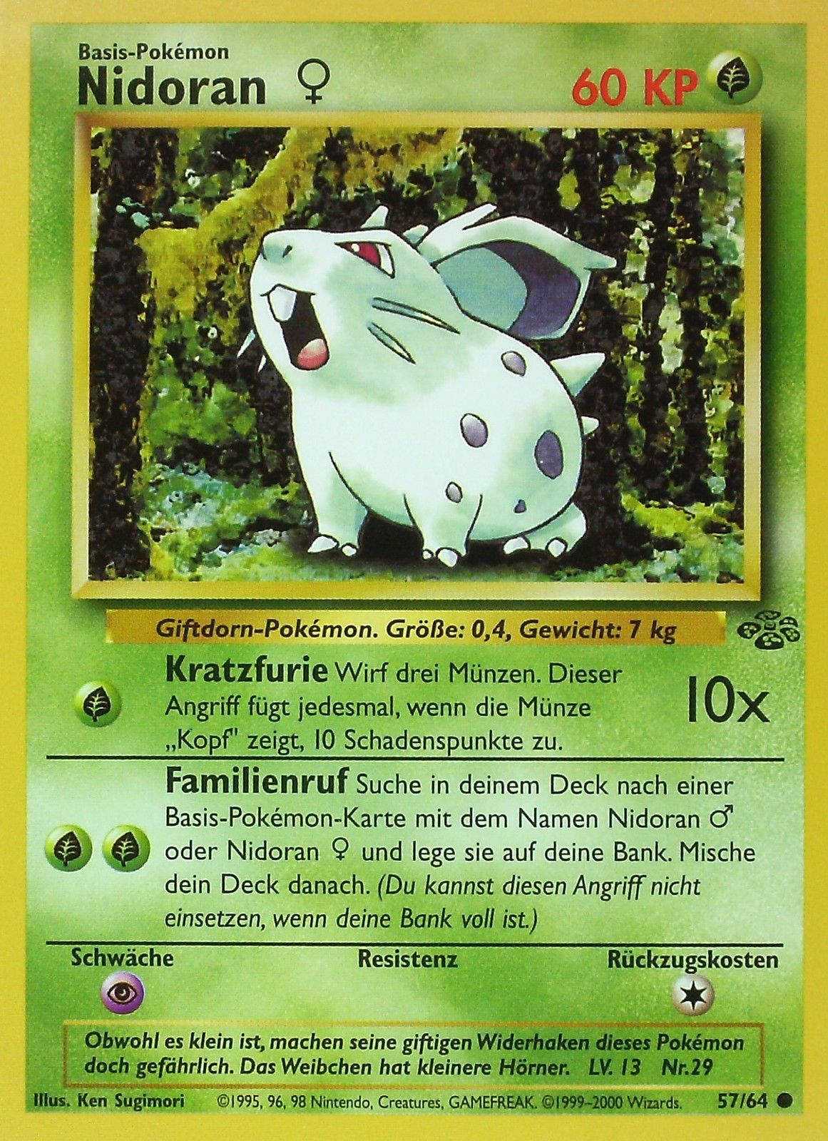 Nidoran W 57 — Jungle (German Pokémon TCG card)