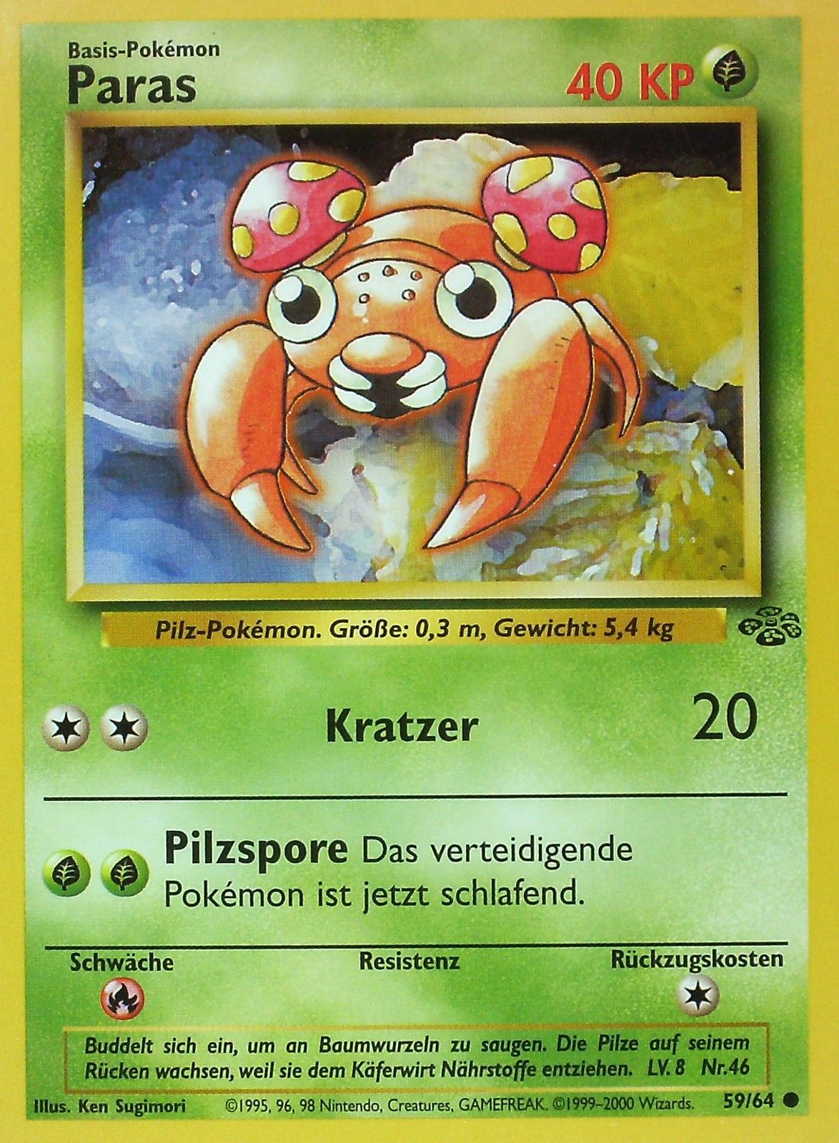 Paras 59 — Jungle (German Pokémon TCG card)