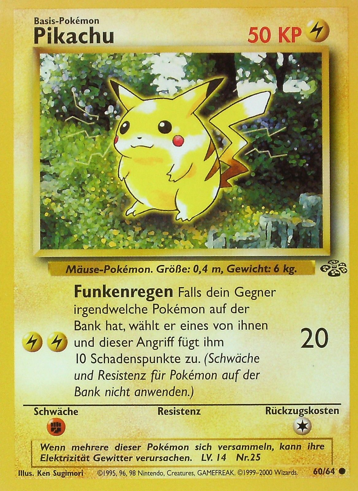 Pikachu 60 — Jungle (German Pokémon TCG card)