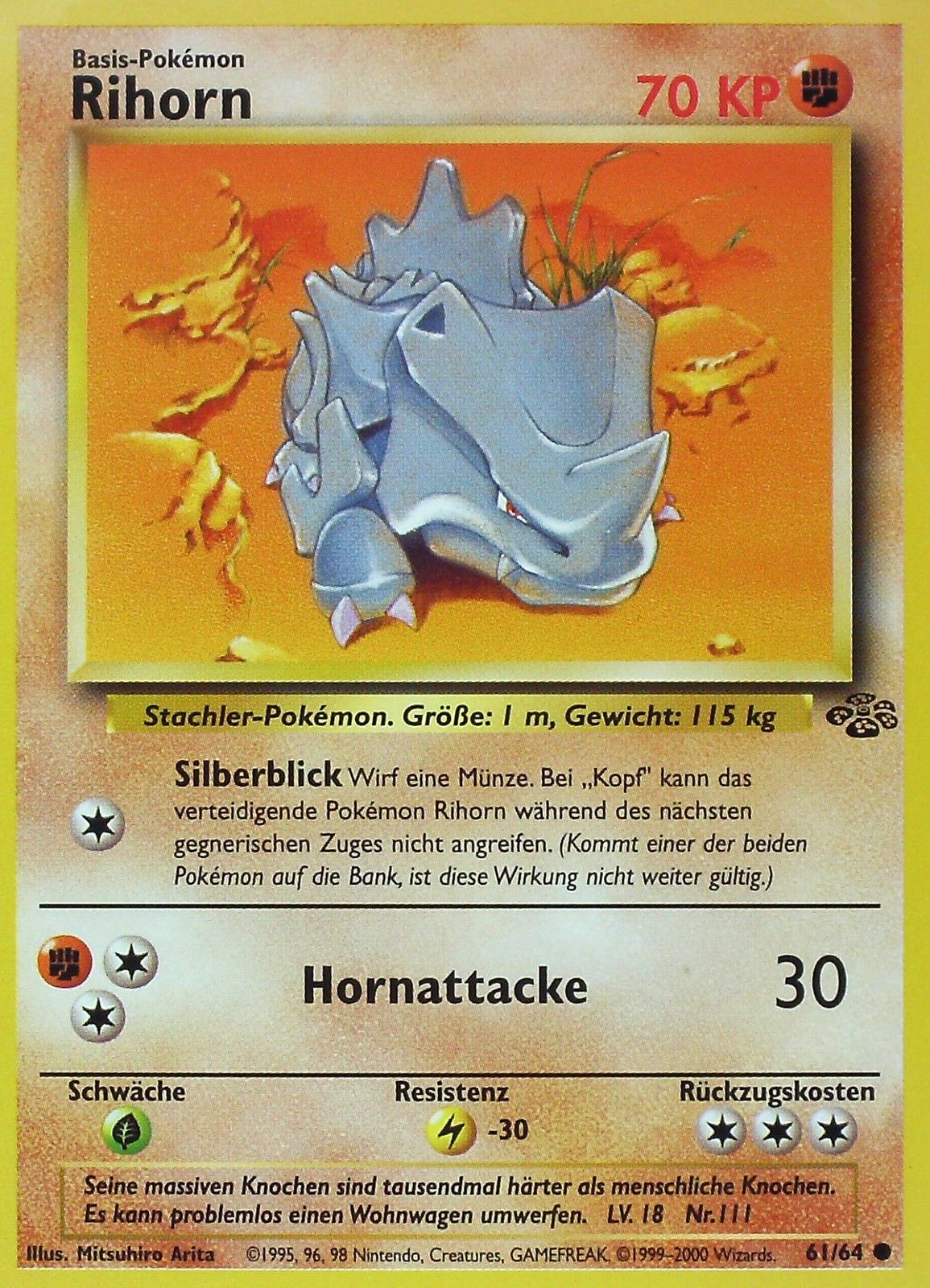 Rihorn 61 — Jungle (German Pokémon TCG card)