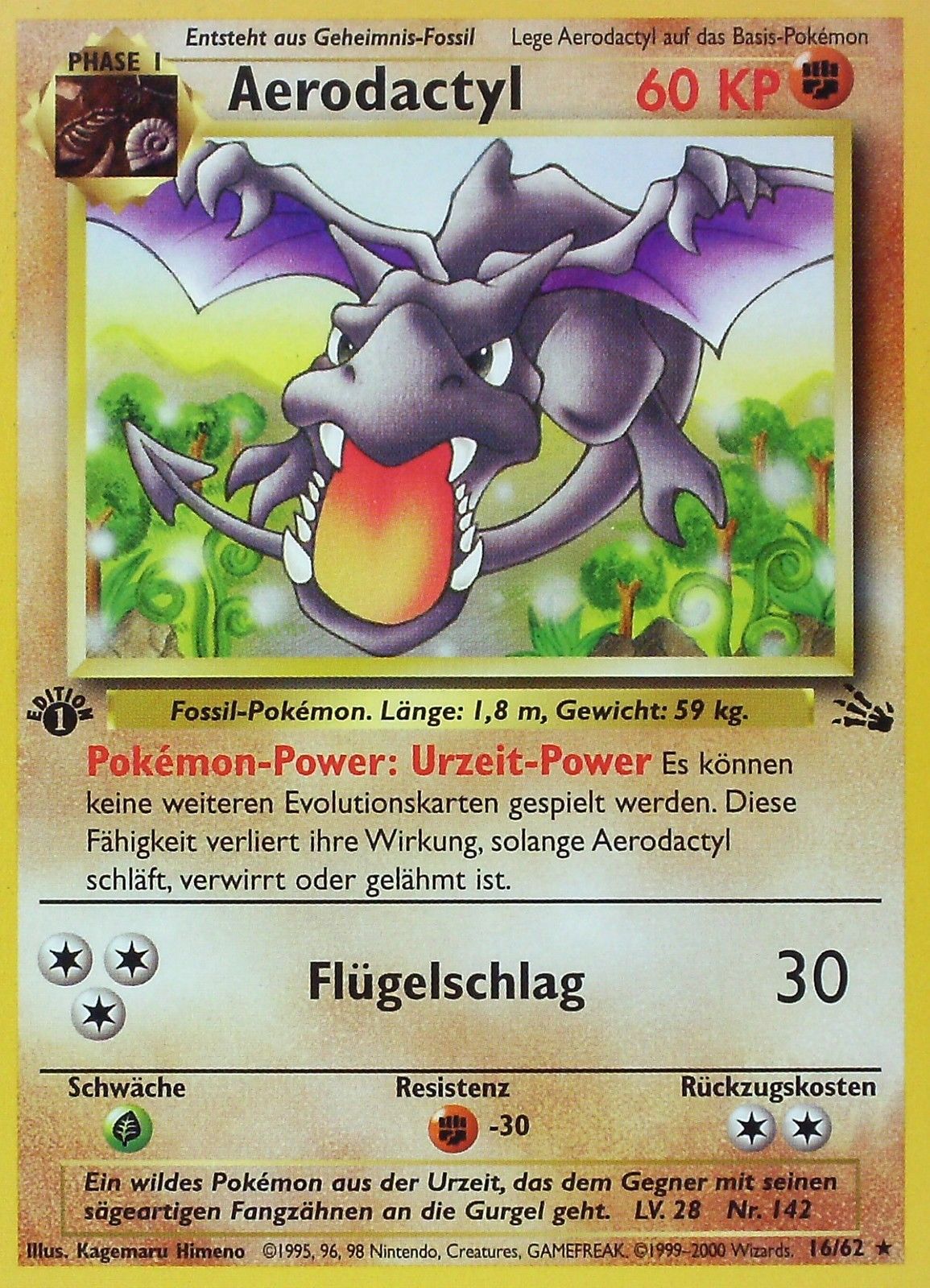 Aerodactyl 16 — Fossil (German Pokémon TCG card)
