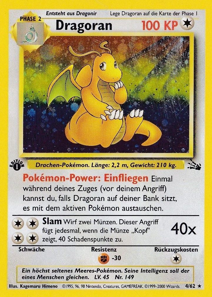 Dragoran 19 — Fossil (German Pokémon TCG card)