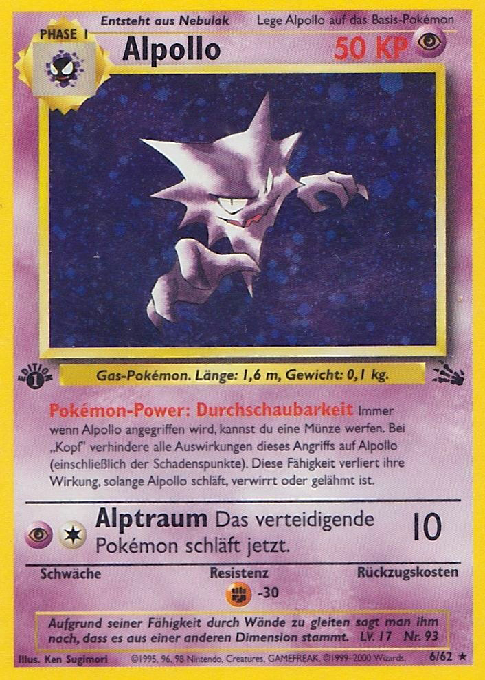 Alpollo 21 — Fossil (German Pokémon TCG card)