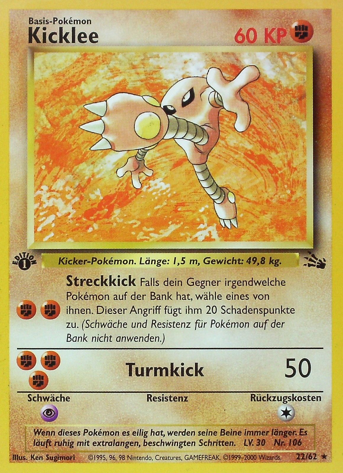 Kicklee 22 — Fossil (German Pokémon TCG card)