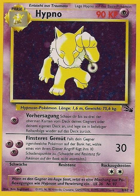 Hypno 23 — Fossil (German Pokémon TCG card)